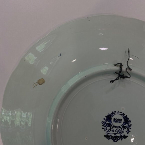 Vintage Nour du Chattel Boch Belgium Delft Blue &White Windmill Scene Decorative - Picture 9 of 16